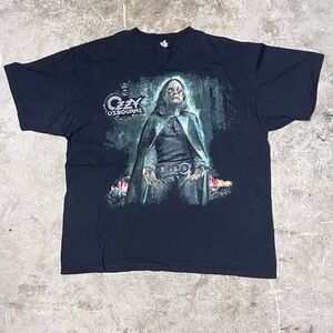 Y2K Ozzy Osbourne Black Rain Tour T Shirt Prince of Darkness Black Sabbath Sz XL